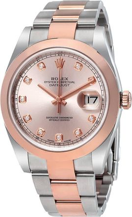 Rolex Datejust Sundust Diamond Dial Steel and 18K Everose Gold Mens Watch 126301SNDO