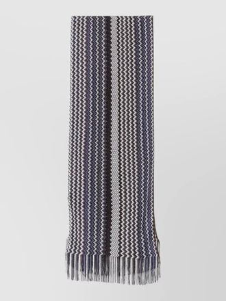 Missoni viscose scarf zigzag motif fringed ends