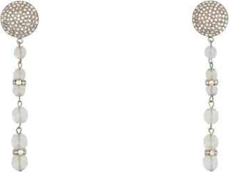 Alessandra Rich Kristal-versierde Oorbellen - Dames - Oorbellen - Grijs - ONE Size - Accessoires