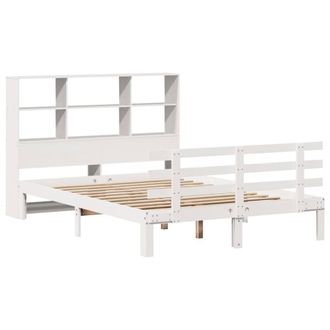 Berkfield Home Decorative Bookcase Bed without Mattress White 160x200cm Solid Wo | Size: 160x200 cm