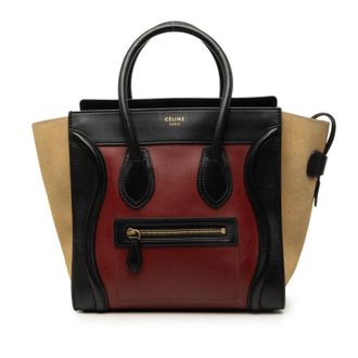 Celine Pre-owned Celine Micro Tricolor Calfskin and Suede Luggage Tote Ladies 4451LM0JZI92PTJV