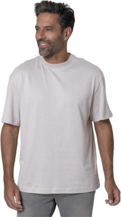 Eleventy Beige T-shirt met ronde hals en korte mouwen - Heren - T-shirts - Wit - M - Katoen - Tops