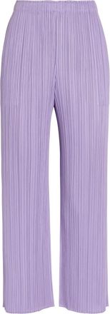 Pleats Please Issey Miyake Pleated Wide-leg Woven Trousers - Light Purple - 5