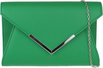 Girly HandBags Womens Faux Leather Metallic Frame Clutch Bag Medium Green