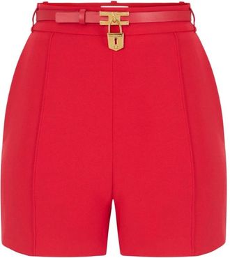 Elisabetta Franchi Korte Broeken, Dames, Rood, L, Lichte Cr&ecirc;pe Shorts