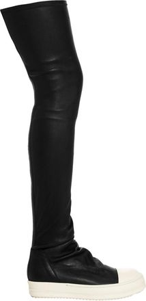 Rick Owens BlackWhite Solid High Stocking Sneaks Boots