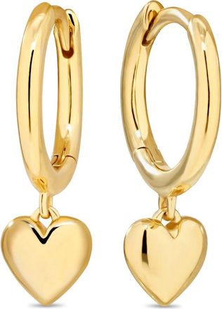 Devata Sweet Heart Drop Hoop Earrings in Gold at Nordstrom Rack