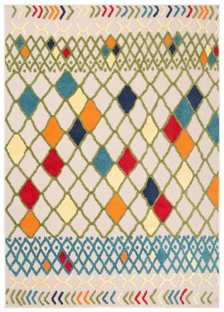 Tapiso Alfombra interior exterior 3d beige azul naranja rojo crema 160x220cm