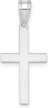 Diamond2Deal 14k White Gold Polished Cross Pendant