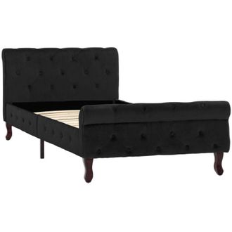 vidaXL Estructura De Cama Sin Colch&oacute;n Terciopelo Negro 90x200 Cm Vidaxl