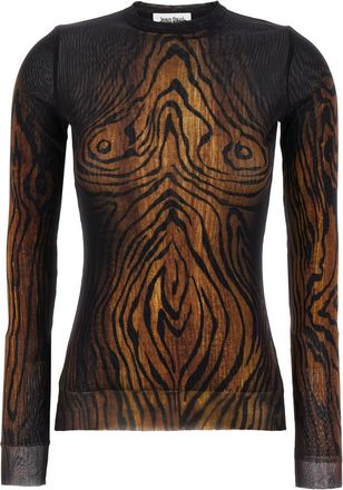 Jean Paul Gaultier Brown Wood Top