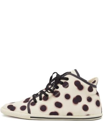 Marc Jacobs Pre-owned polka-dot high-top sneakers - women - Leather/Canvas/Rubber - 37 - BLACK/CREAM