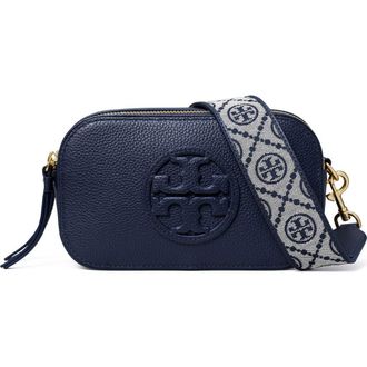Tory Burch Mini Miller Leather Crossbody Bag in Tory Navy at Nordstrom