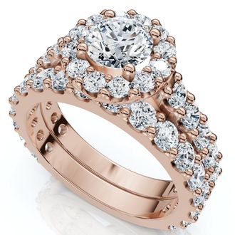 Pompeii3 2Ct Diamond Engagement Wedding Engagement Ring Set 10k Gold Lab Grown
