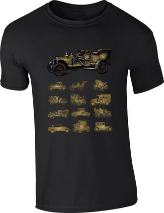 Generic Vintage Car T-Shirt Old is Gold Vintage Retro Car Lovers Cars First Model Birthday Gift Unisex Gift Tee Top (Black, M)