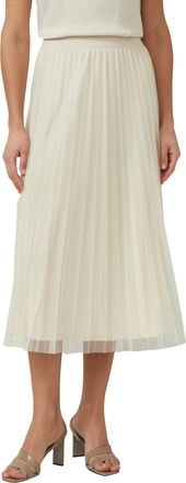 s.Oliver Black Label Midirock S.OLIVER BLACK LABEL, Damen, Gr. 38, grau beige, Web, Obermaterial: 100% Polyester, unifarben, normal 3/4-L&auml;nge, R&ouml;cke Midirock, mit Falten u