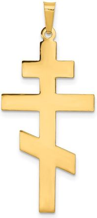 Diamond2Deal 14k Yellow Gold Eastern Orthodox Cross Pendant