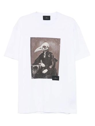 John Richmond bird skull-print T-shirt - White