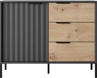 AKL FURNITURE Cómoda efecto madera Beige