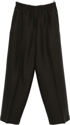 Ami Womens Wool Wide-leg Trousers - Dark Grey - Size Medium