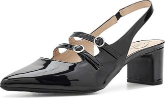 Life Stride Missy Slingback Shoes High Womens Heels Black : 8.5 W (C), Leather
