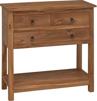vidaXL Aparador Natural 79 X 35 X 80 Cm Madera De Teca Maciza Vidaxl