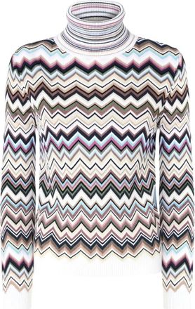 Missoni Zigzag coltrui - Dames - Coltruien - Veelkleurig - S - Wol - Truien & Vesten