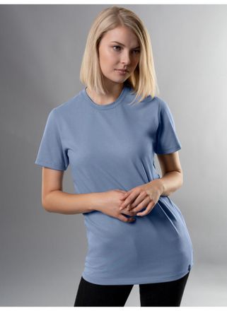 Trigema T-Shirt TRIGEMA TRIGEMA Slim Fit T-Shirt aus DELUXE Baumwolle, Damen, Gr. XXL, blau (pearl, blau), 100% Baumwolle, Basic, Shirts T-Shirt