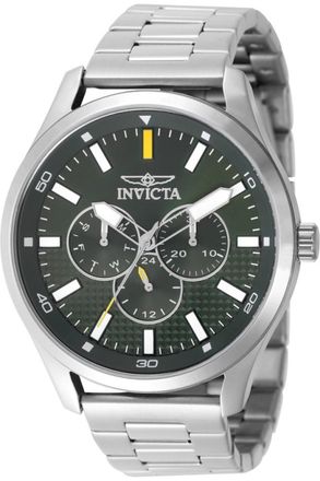 Invicta Specialty 49961 Herenhorloge - Quartz Uurwerk - Roestvrij Staal met Groene Wijzerplaat - 46 mm