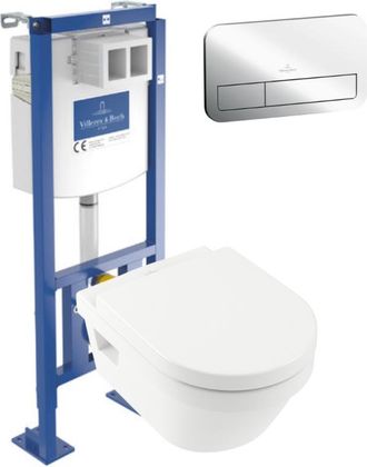 Villeroy & Boch Inodoro Suspendido Sin Borde Villeroy Et Boch Architectura + Asiento + Estructura Soporte Villeroy&boch Viconnect + Placa De Control