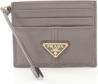 Prada Pre-owned Wallets, female, Gray, Size: ONE SIZE Pre-owned Leather wallets