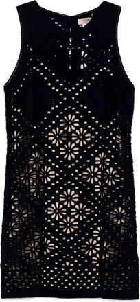 Twin-Set Abito corto in maglia traforata - Nero