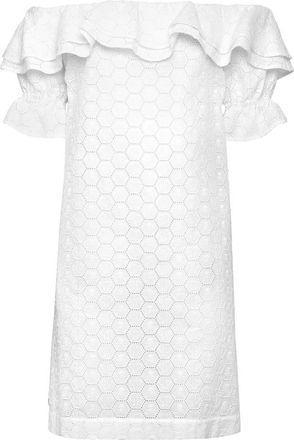 Philipp Plein Sangallo Short Dress Lace - Dames - Korte kleedjes - Wit - M - Katoen - Kleedjes