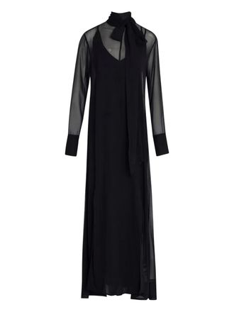 Osklen Doorzichtige jurk met lange mouwen - Zwart