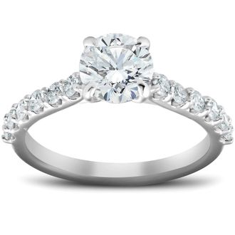 Pompeii3 2 CT Diamond Engagement Ring 14k White Gold Lab Grown