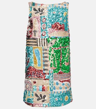 Alemais x LRNCE Jazz sequined linen minidress