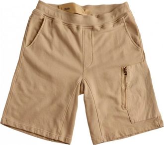 Ten c Beige Bermuda Sweatshirt met Zakken - Heren - Korte Broeken - Beige - S - Katoen - Korte Broeken