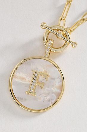 Melinda Maria Love Letters Medallion Monogram Necklace