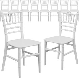 Flash Furniture 10 Pk. Kids White Resin Chiavari Chair