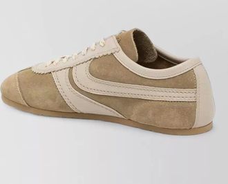 Dries Van Noten suede low top sneakers striped detail