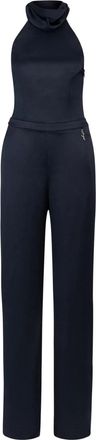 HUGO BOSS Satin Jumpsuit Womens Blue Bow Back Halter Neck Sleeveless FTS1093