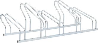 vidaXL Soporte Para 5 Bicicletas Suelo Independiente Acero Galvanizado Vidaxl