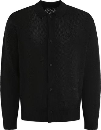 Represent Mesh Gebreid Shirt in Zwart - Heren - Vesten - Zwart - M - Truien & Vesten