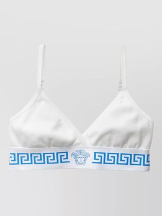 Versace cotton triangle bralette greca elastic straps