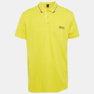 HUGO BOSS Boss By Hugo Boss Yellow Pique Regular Fit Polo T-Shirt
