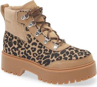 Timberland Stone Street Platform Boot in Medium Beige Nubuck With Print at Nordstrom, Size 8