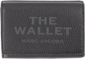 Marc Jacobs De Lederen Drievouwwallet - unisex - Accessoires - Zwart - Maat: ONE Size Leer