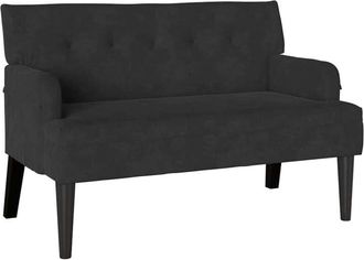 vidaXL Chesterfield Bench Black 112 x 65.5 x 75 cm Velvet vidaXL