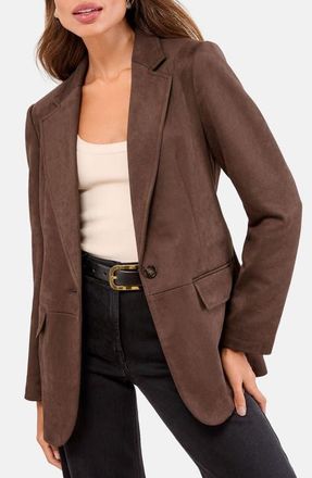 Lipsy Faux Suede Blazer in Brown at Nordstrom, Size 12 Us