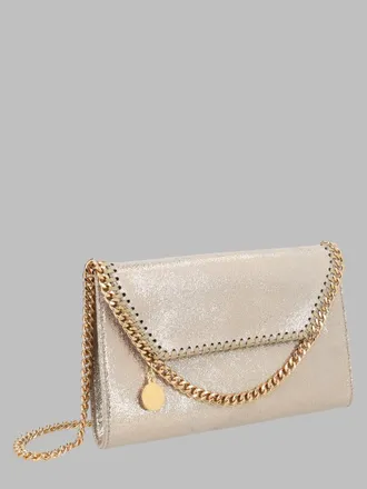 Stella McCartney Womens Mini Shoulder Bag Falabella Grey Polyester Wallets & Purses